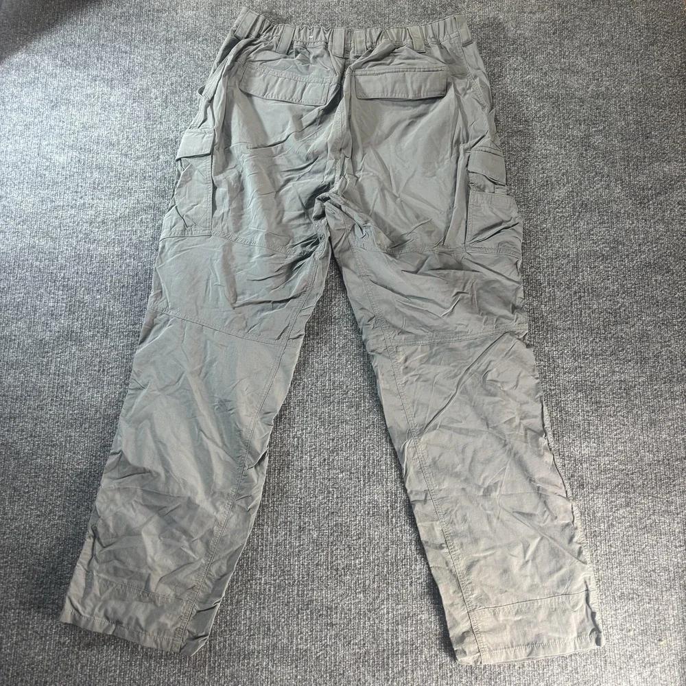 REI Cargo Pants Mens 36x32 Gray Hiking Outdoor‎ Elastic Waist Pockets Trail